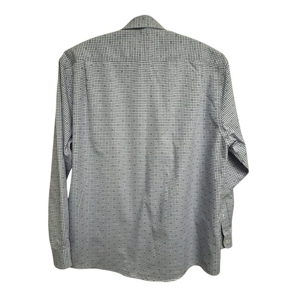 Jos A Bank Non Iron Manatee Gingham Dot Slim Fit Dress Shirt - Picture 5 of 6